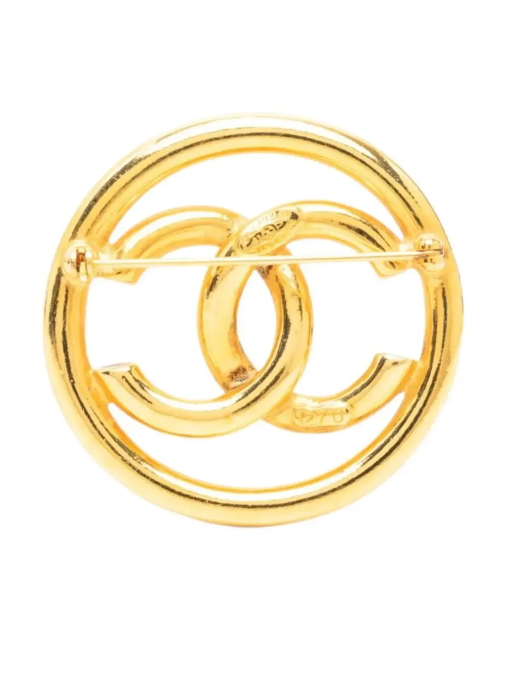 Chanel Cc Logo Round Brooch Metal #327482C67B